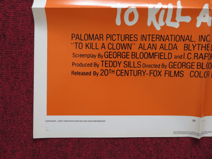 TO KILL A CLOWN FOLDED US ONE SHEET POSTER ALAN ALDA BLYTHE DANNER 1972 Rendezvous Cinema Movie posters