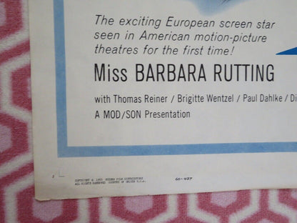 TO LOVE AND BE LOVED FOLDED US ONE SHEET POSTER BARBARA RUTTING 1960 Movie posters