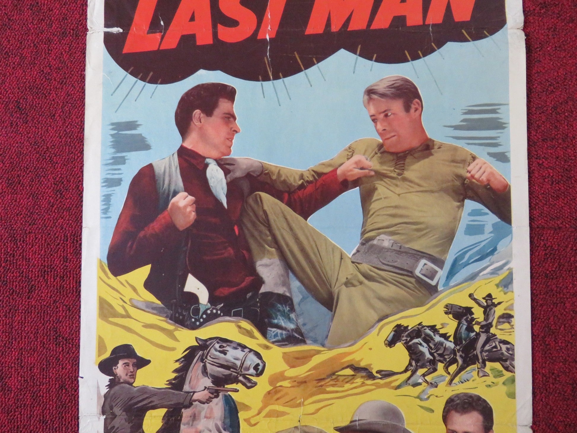 TO THE LAST MAN US INSERT (14"x 36") POSTER RANDOLPH SCOTT BARTON MACLANE 1950 Rendezvous Cinema Movie posters