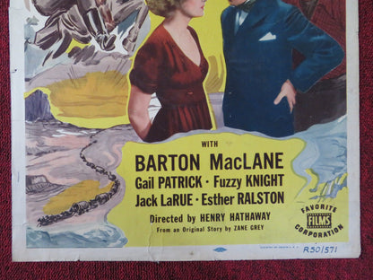 TO THE LAST MAN US INSERT (14"x 36") POSTER RANDOLPH SCOTT BARTON MACLANE 1950 Rendezvous Cinema Movie posters