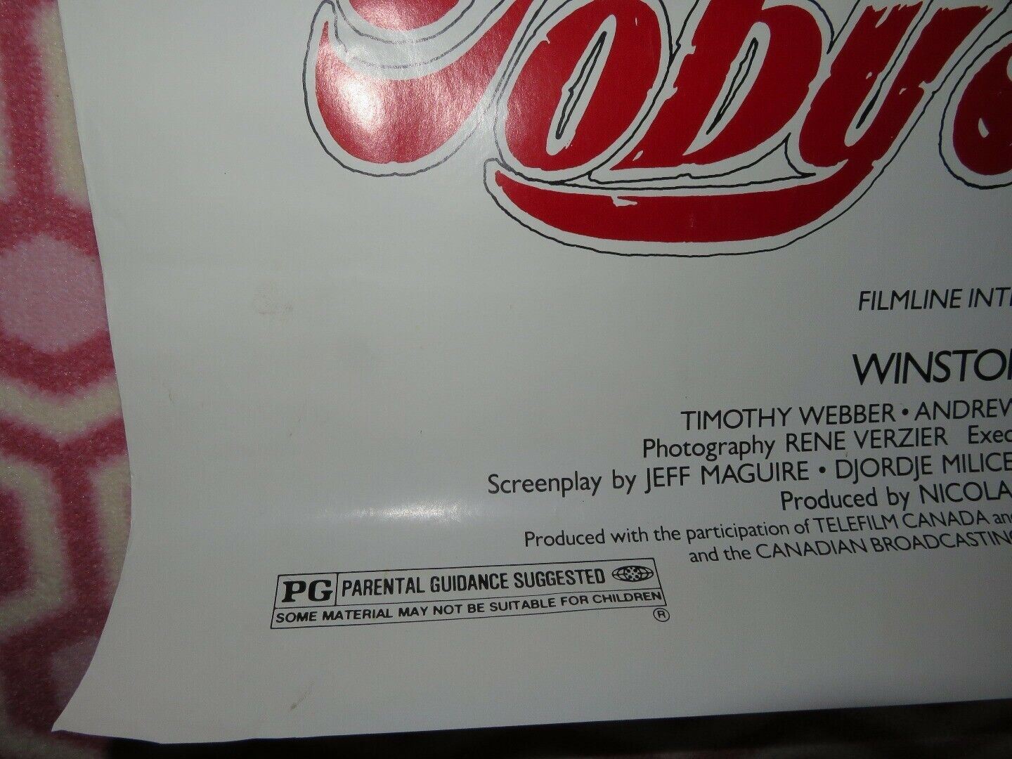 TOBY MCTEAGUE US ONE SHEET ROLLED POSTER TOM RACK 1986 Movie posters