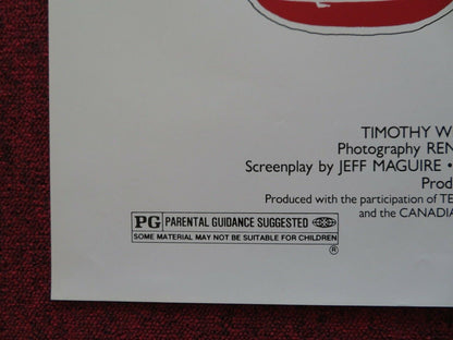 TOBY MCTEAGUE US ONE SHEET ROLLED POSTER YANNICK BISSON WINSTON REKERT 1985 Movie posters