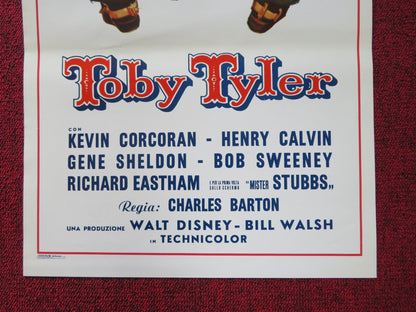TOBY TYLER ITALIAN LOCANDINA POSTER DISNEY KEVIN CORCORAN 1960 Rendezvous Cinema Movie posters