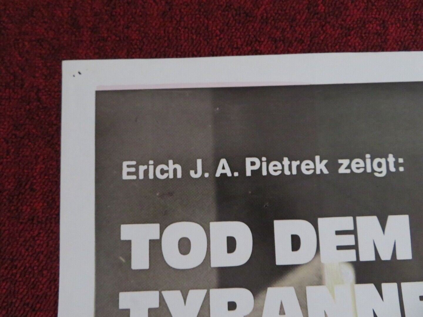 TOD DEM TYRANNEN GERMAN POSTER (28"x 20") RICHARD HARRISON MOIRA ORFEI 1964 Movie posters