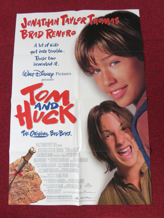 TOM AND HUCK FOLDED US ONE SHEET POSTER JONATHAN TAYLOR THOMAS BRAD RENFRO 1995 Rendezvous Cinema Movie posters