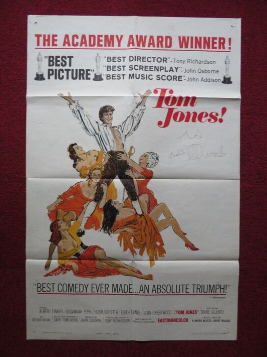TOM JONES FOLDED U.S ONE SHEET POSTER GEORGE DEVINE RACHEL KEMPSON 1963 Movie posters