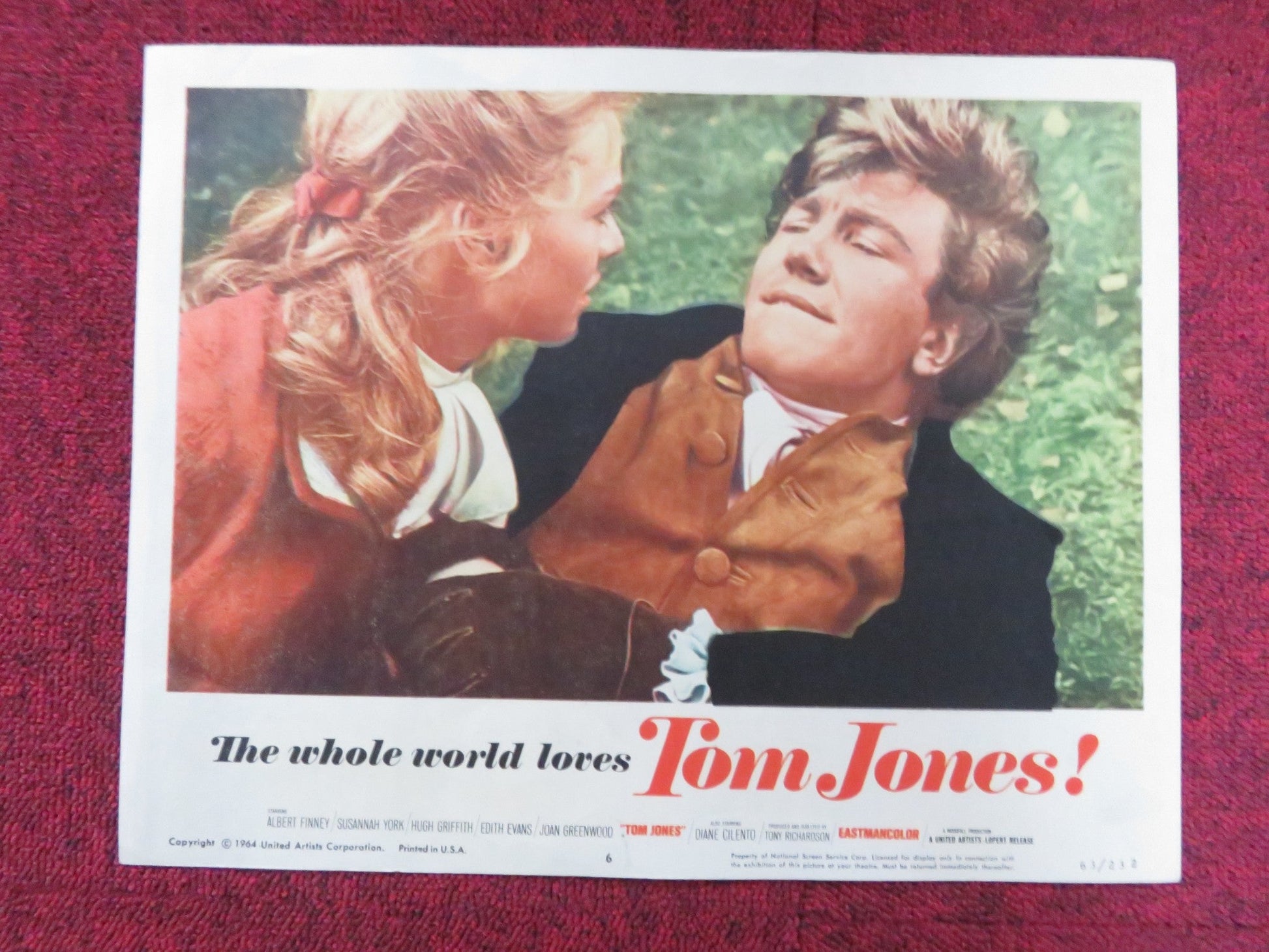 TOM JONES US LOBBY CARD FULL SET ALBERT FINNEY SUSANNAH YORK 1963 Rendezvous Cinema Movie posters