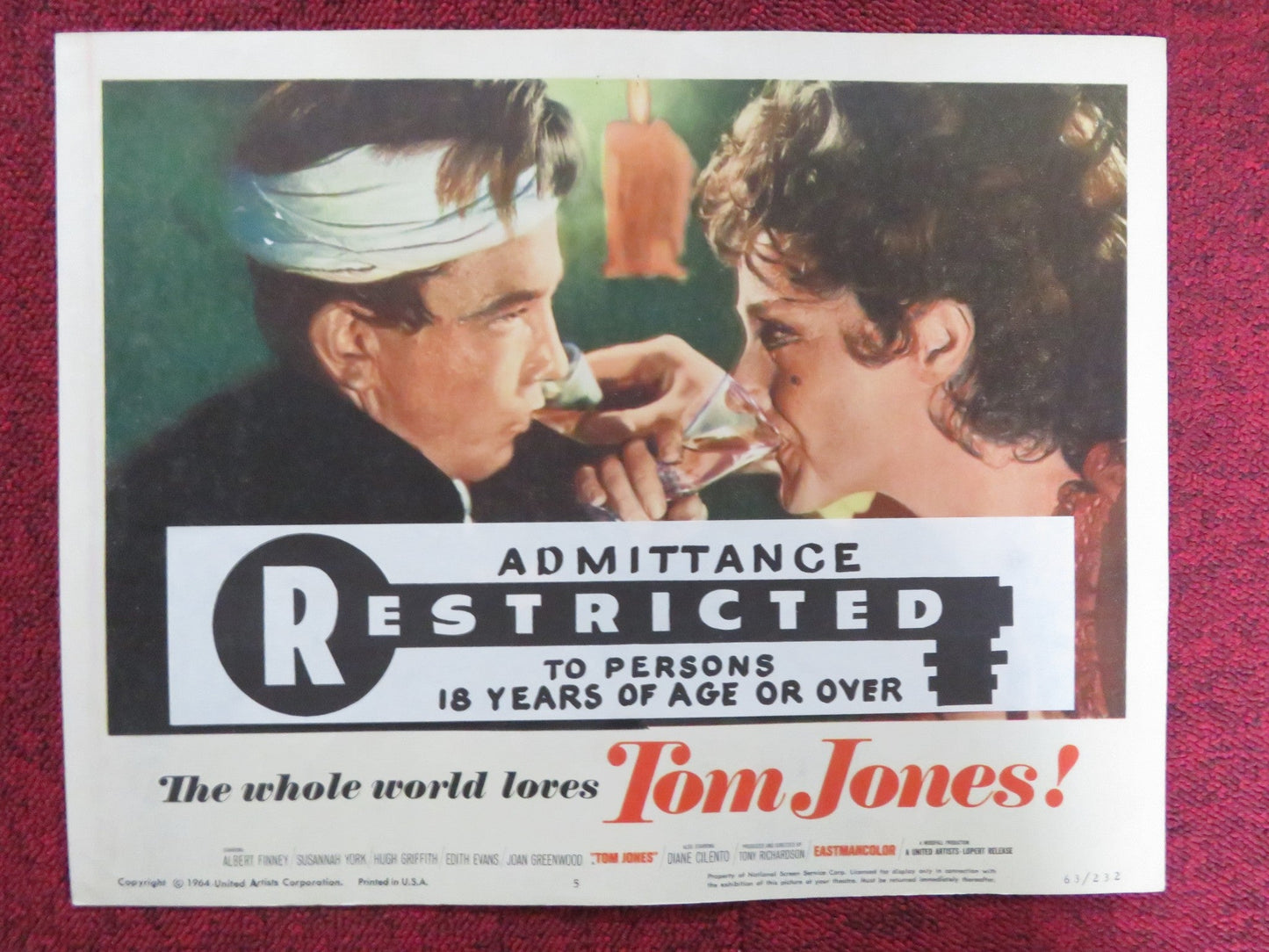 TOM JONES US LOBBY CARD FULL SET ALBERT FINNEY SUSANNAH YORK 1963 Rendezvous Cinema Movie posters
