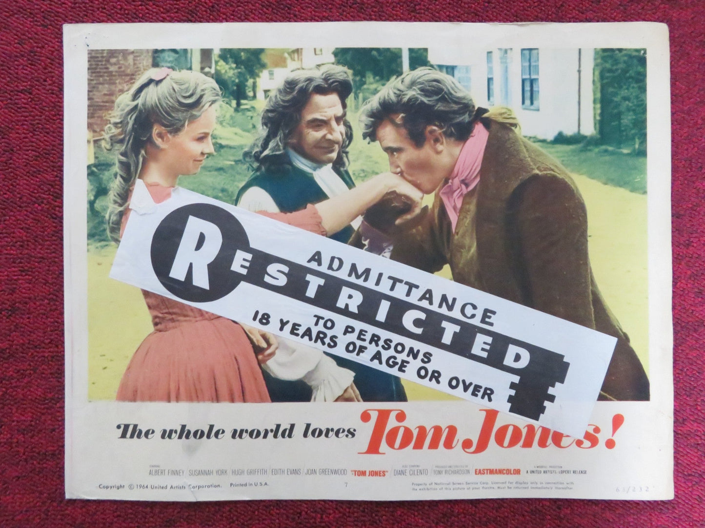 TOM JONES US LOBBY CARD FULL SET ALBERT FINNEY SUSANNAH YORK 1963 Rendezvous Cinema Movie posters