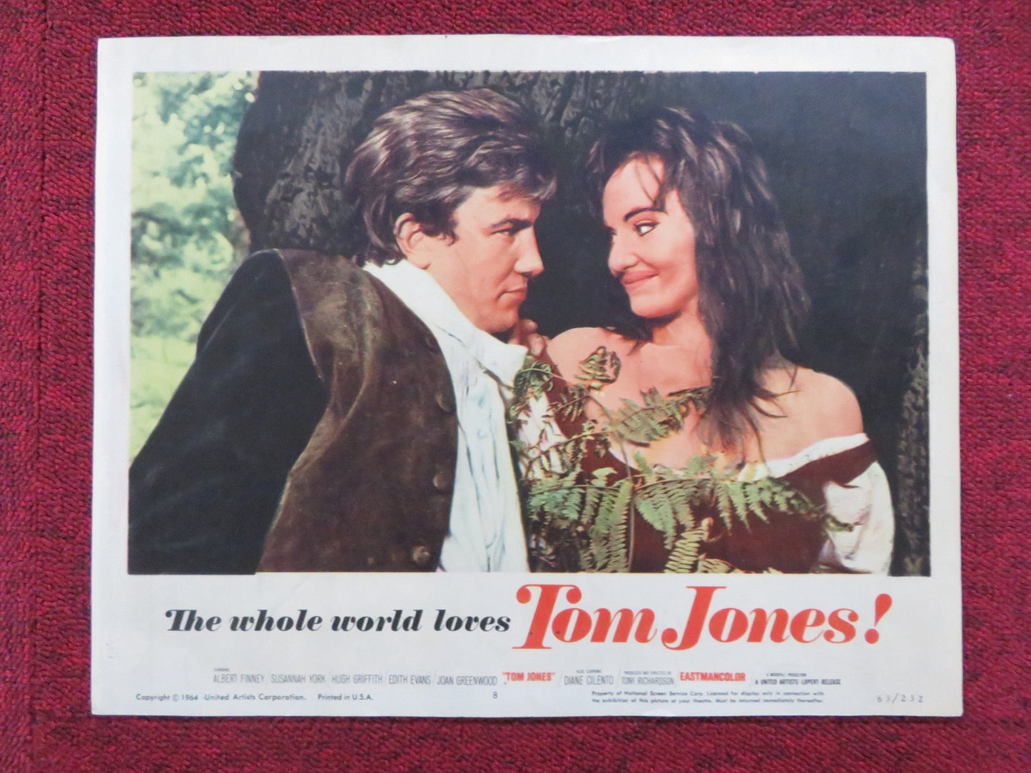 TOM JONES US LOBBY CARD FULL SET ALBERT FINNEY SUSANNAH YORK 1963 Rendezvous Cinema Movie posters