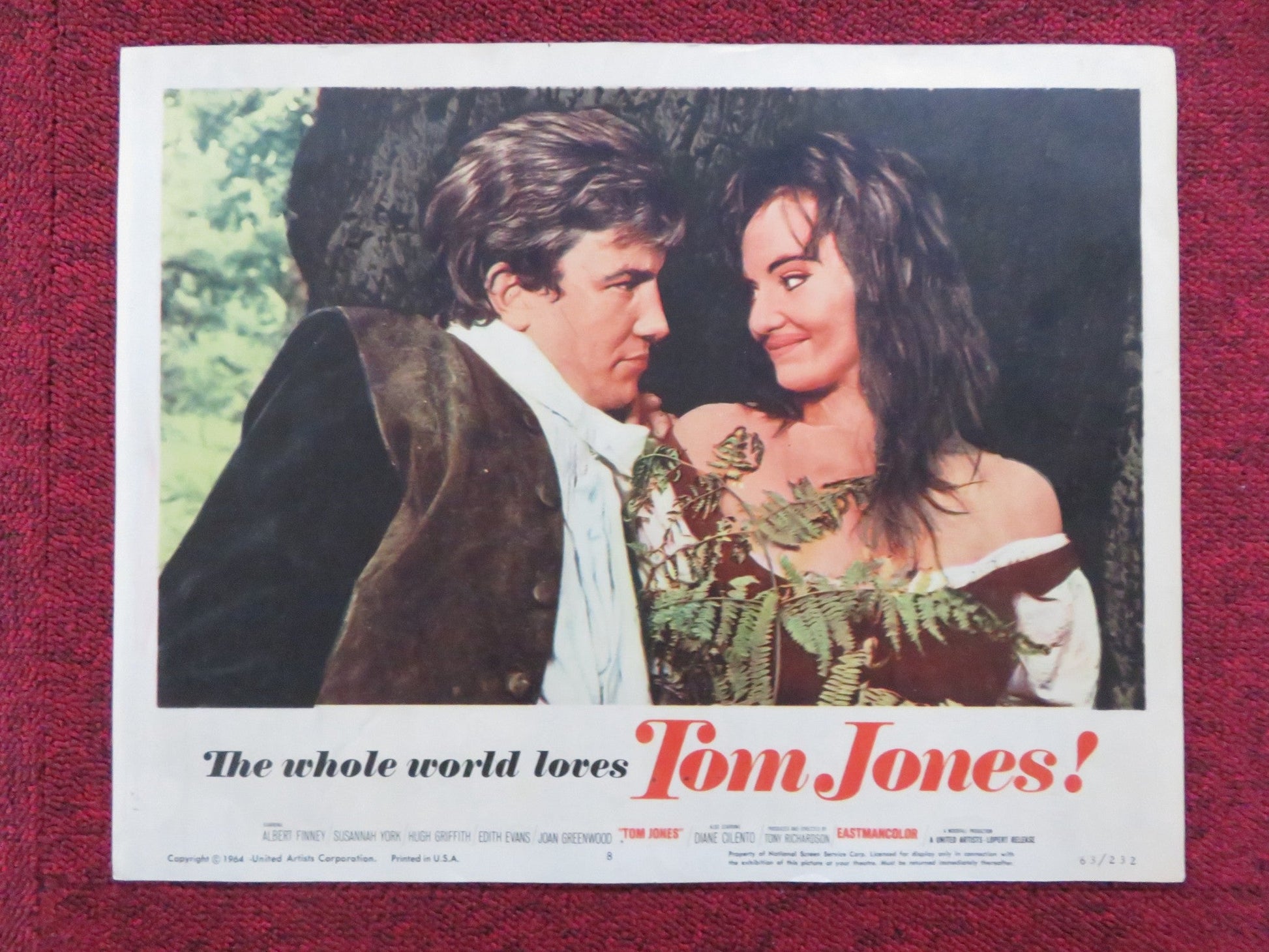 TOM JONES US LOBBY CARD FULL SET ALBERT FINNEY SUSANNAH YORK 1963 Rendezvous Cinema Movie posters