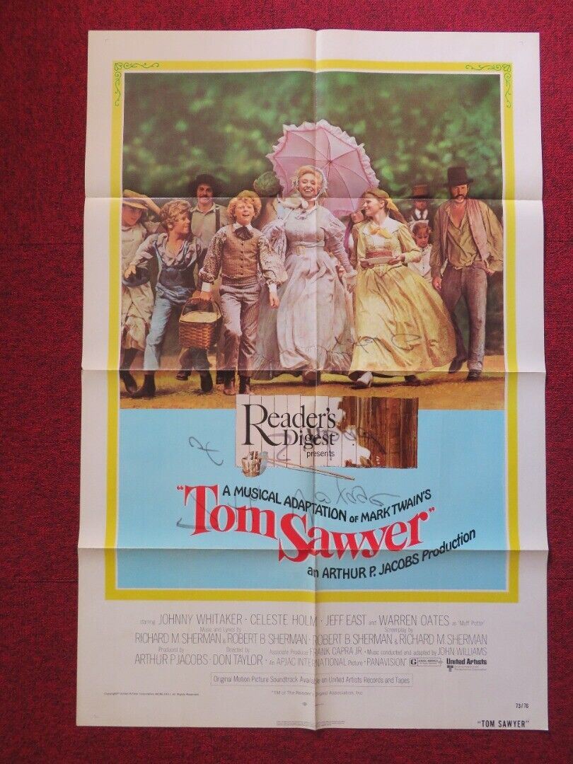 TOM SAWYER FOLDED US ONE SHEET POSTER JOHNNY WHITAKER CELESTE HOLM 1973 Movie posters