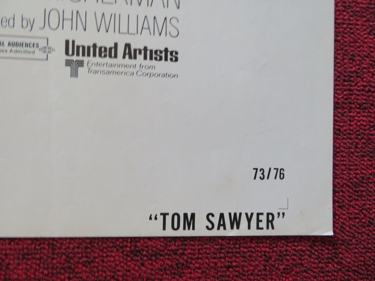 TOM SAWYER FOLDED US ONE SHEET POSTER JOHNNY WHITAKER CELESTE HOLM 1973 Movie posters