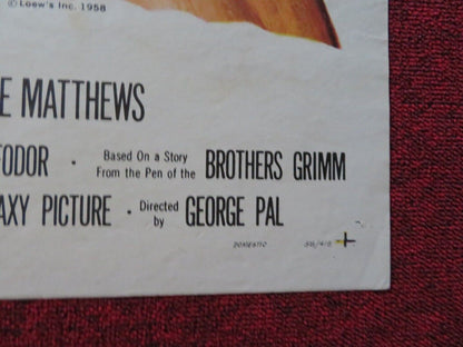 TOM THUMB FOLDED US ONE SHEET POSTER RUSS TAMBLYN ALAN YOUNG 1958 Movie posters