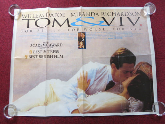 TOM & VIV UK QUAD ROLLED POSTER WILLEM DAFOE MIRANDA RICHARDSON 1994 Rendezvous Cinema Movie posters