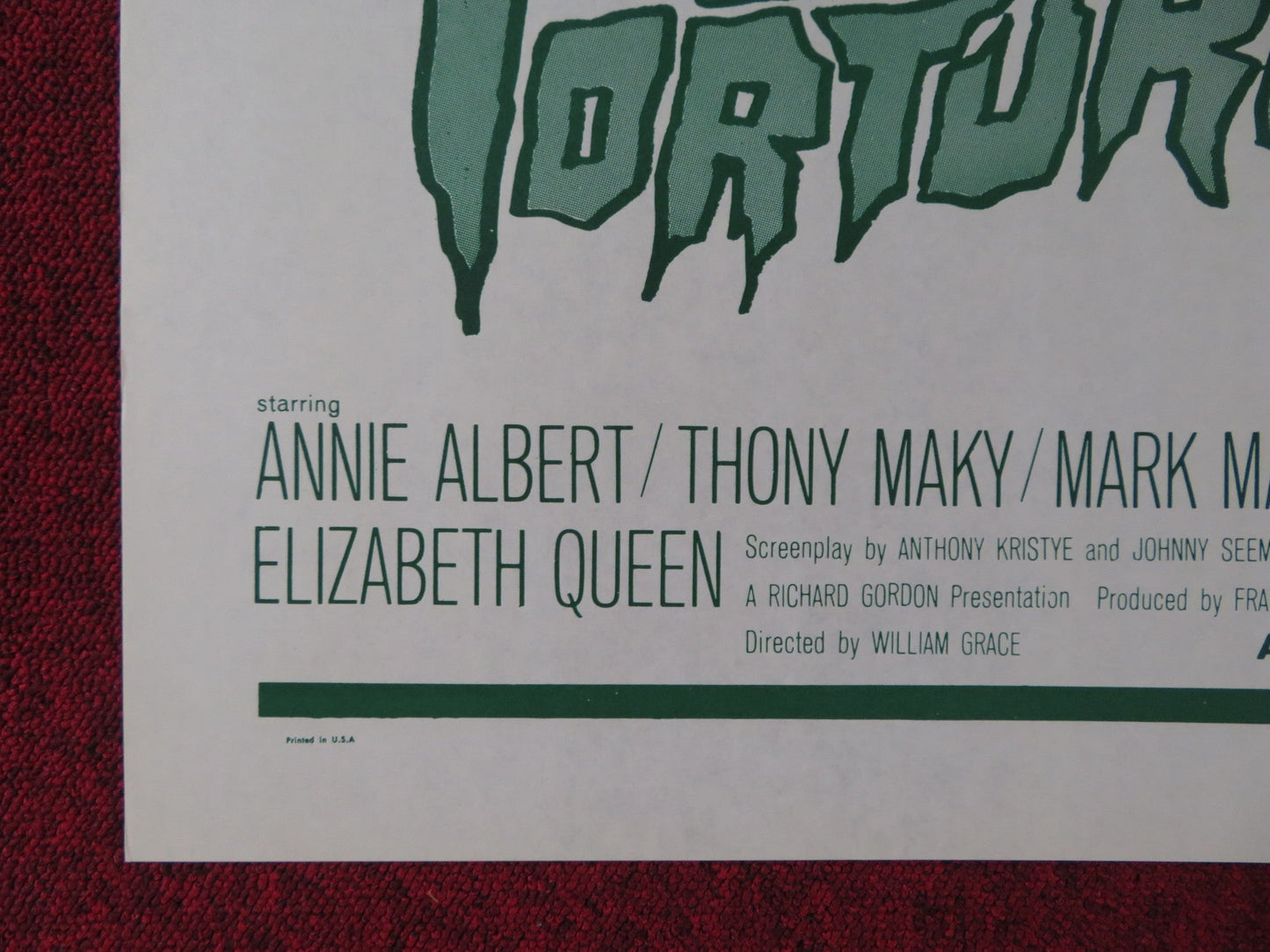 TOMB OF TORTURE / CAVE OF LIVING DEAD COMBO FOLDED US ONE SHEET POSTER 1966 Rendezvous Cinema Movie posters