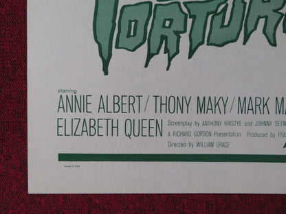 TOMB OF TORTURE / CAVE OF LIVING DEAD COMBO FOLDED US ONE SHEET POSTER 1966 Rendezvous Cinema Movie posters