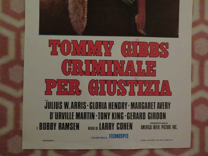 TOMMY GIBBS CRIMINALE PER GIUSTIZIA ITALIAN LOCANDINA (27.5"x12.5") POSTER 1973 - Rendezvous Cinema
