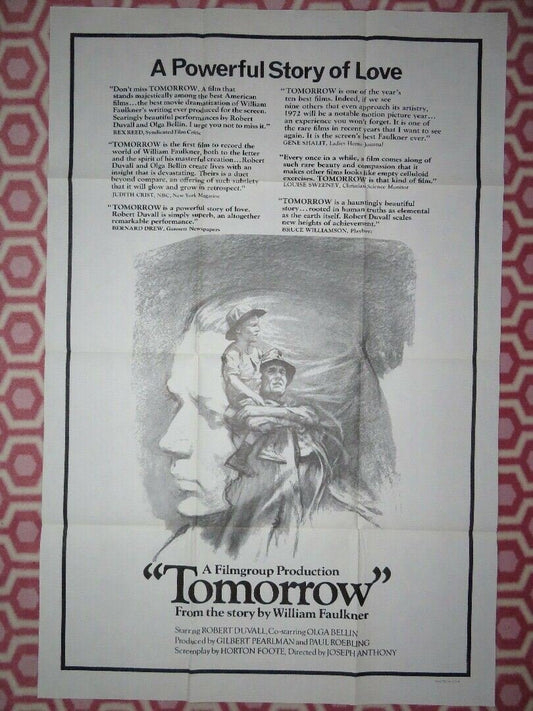 TOMORROW US ONE SHEET POSTER ROBERT DUVALL OLGA BELLIN FAULKNER 1972 - Rendezvous Cinema