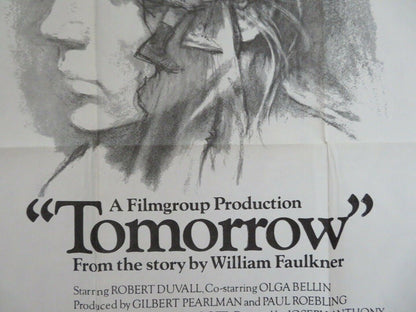 TOMORROW US ONE SHEET POSTER ROBERT DUVALL OLGA BELLIN FAULKNER 1972 - Rendezvous Cinema