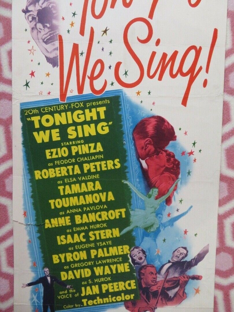 TONIGHT WE SING US INSERT (14"x 36") POSTER EZIO PINZA JAN PEERCE 1956 Movie posters