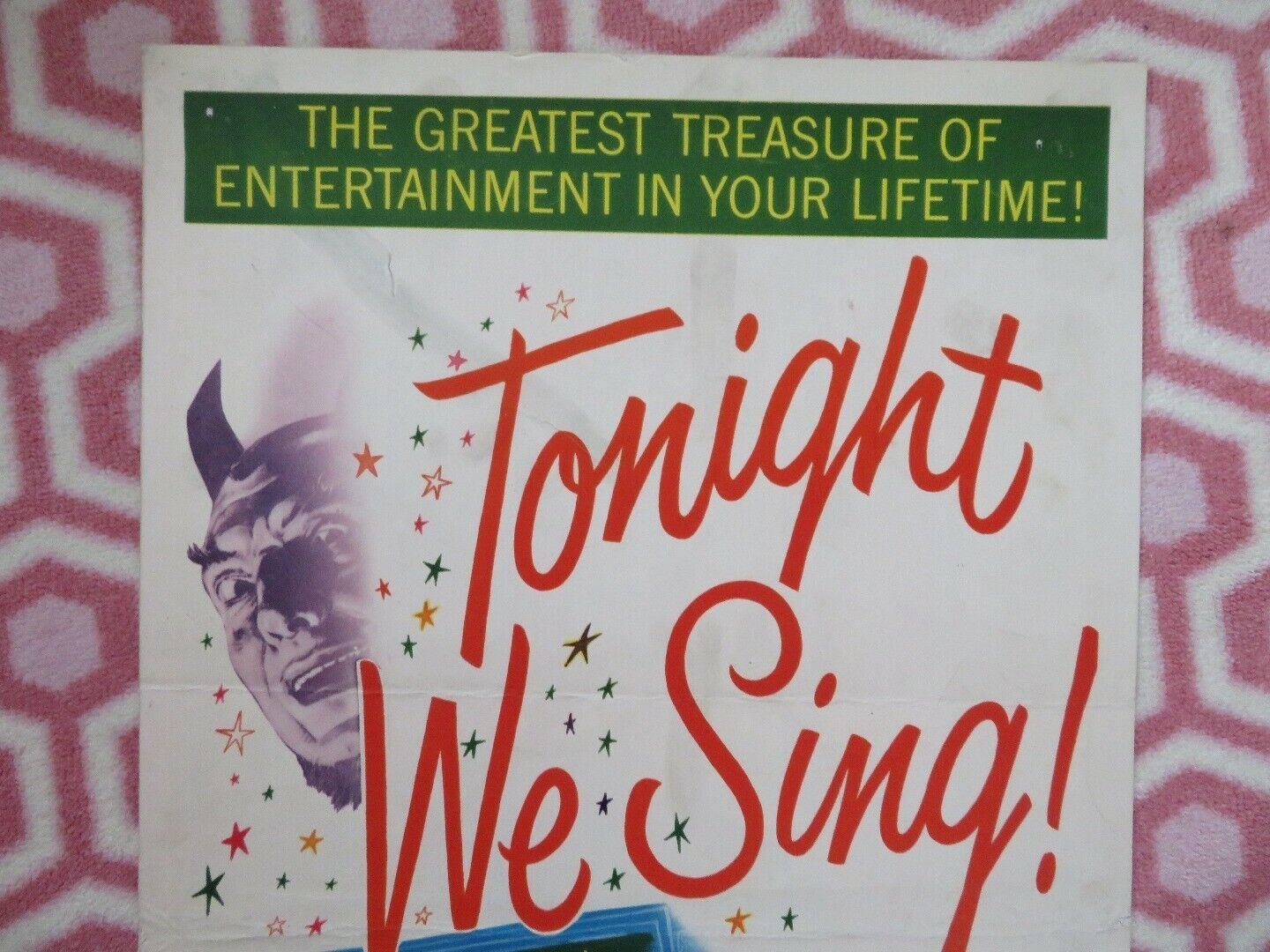 TONIGHT WE SING US INSERT (14"x 36") POSTER EZIO PINZA JAN PEERCE 1956 Movie posters