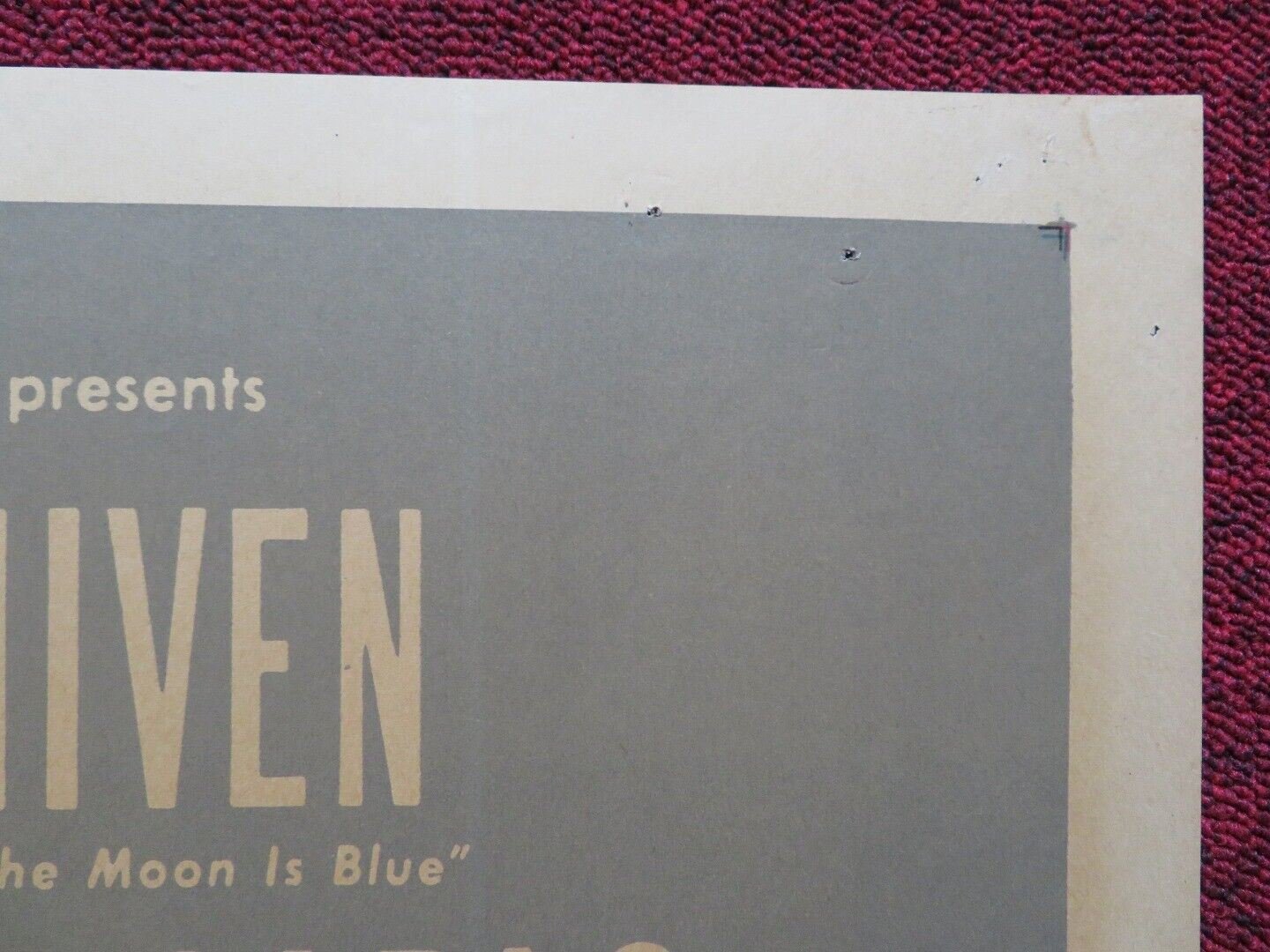 TONIGHT'S THE NIGHT FOLDED U.S ONE SHEET POSTER DAVID NIVEN YVONNE DE CARLO 1954 - Rendezvous Cinema