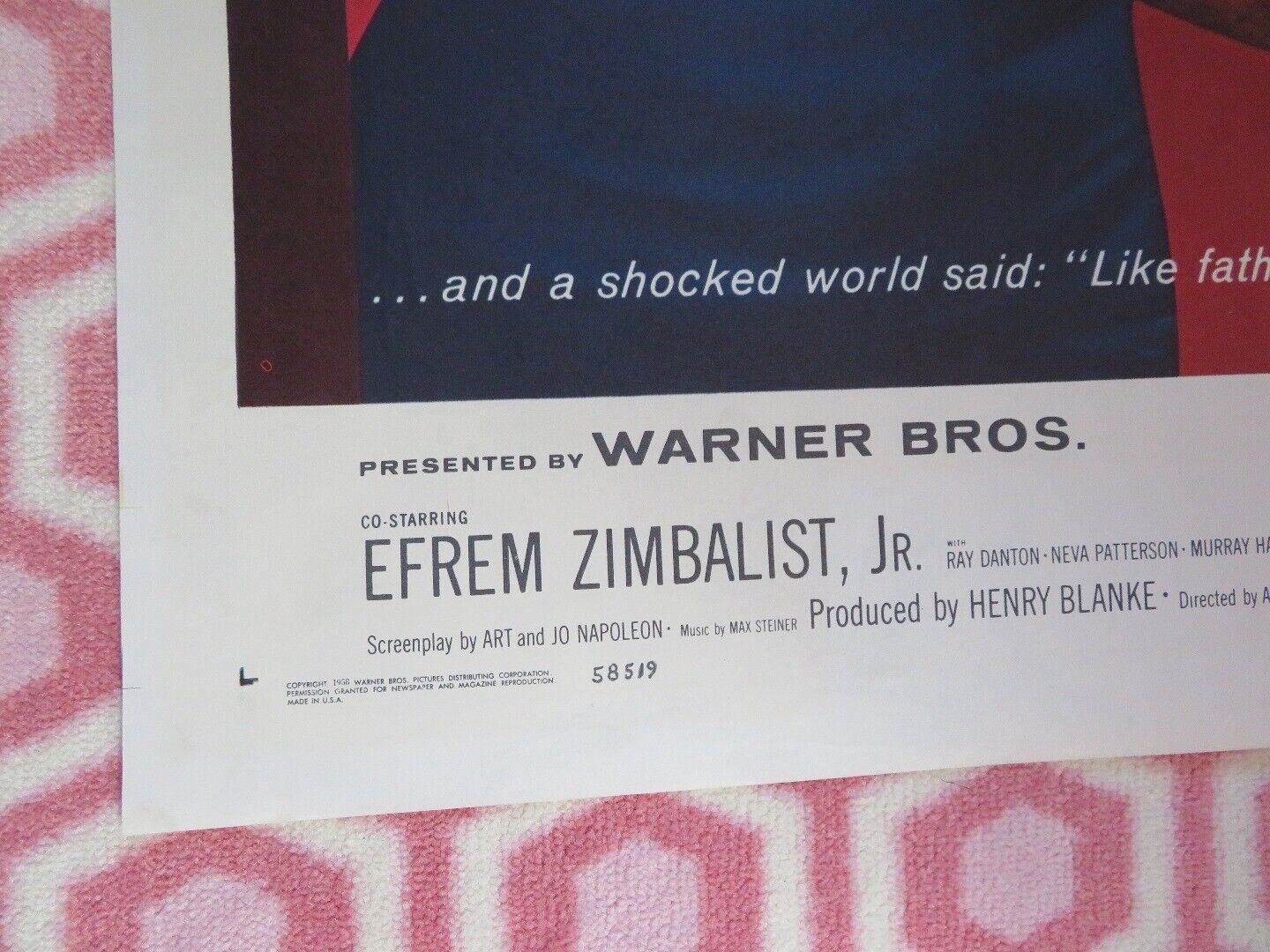 TOO MUCH TOO SOON FOLDED US ONE SHEET POSTER DOROTHY MALONE ERROL FLYNN 1958 Movie posters