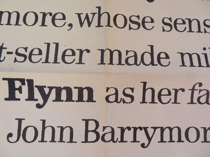 TOO MUCH TOO SOON FOLDED US ONE SHEET POSTER DOROTHY MALONE ERROL FLYNN 1958 Movie posters