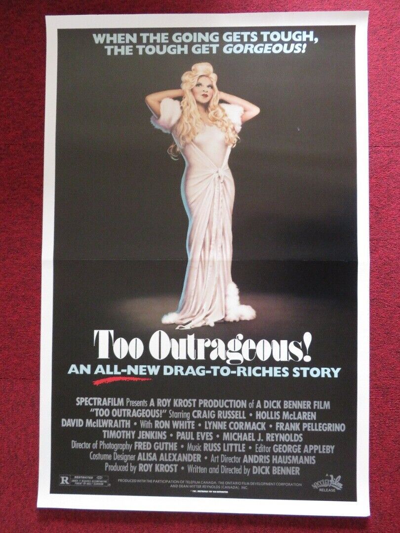 TOO OUTRAGEOUS! US ONE SHEET ROLLED POSTER CRAIG RUSSELL HOLLIS MCLAREN 1987 Movie posters