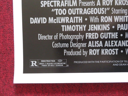 TOO OUTRAGEOUS! US ONE SHEET ROLLED POSTER CRAIG RUSSELL HOLLIS MCLAREN 1987 Movie posters