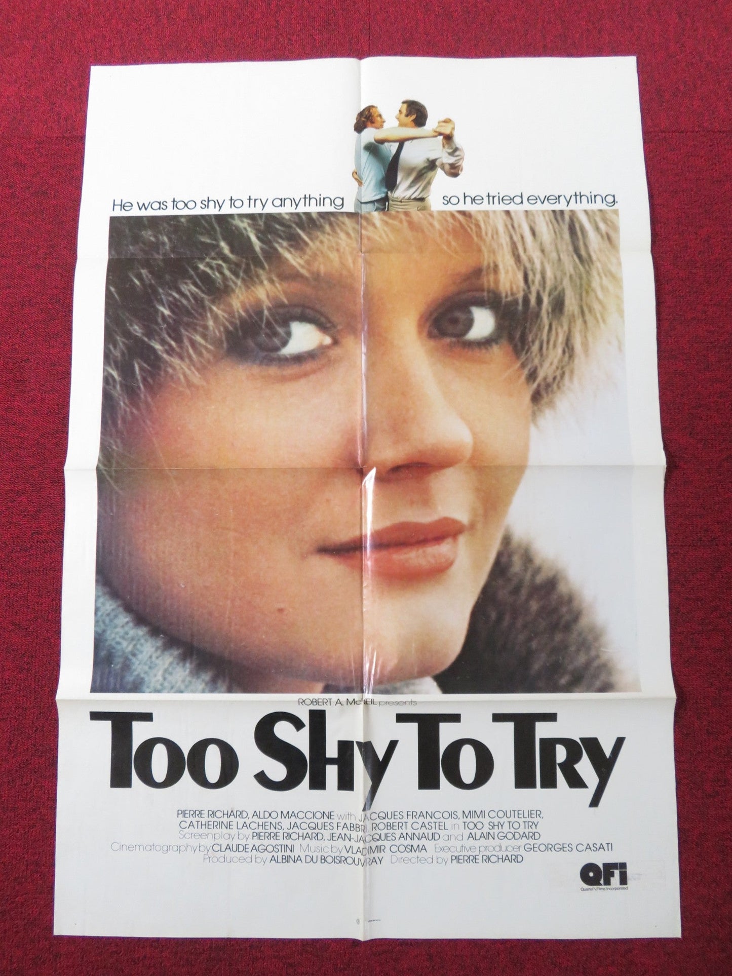 TOO SHY TO TRY FOLDED US ONE SHEET POSTER PIERRE RICHARD ALDO MACCIONE 1978 Rendezvous Cinema Movie posters