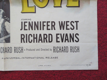 TOO SOON TO LOVE FOLDED US ONE SHEET POSTER JENNIFER WEST RICHARD EVANS 1960 Movie posters