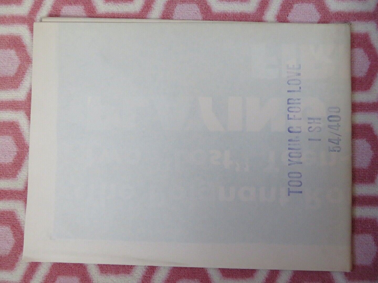 TOO YOUNG FOR LOVE FOLDED US ONE SHEET POSTER MARINA VLADY PIERRE 1954 Movie posters