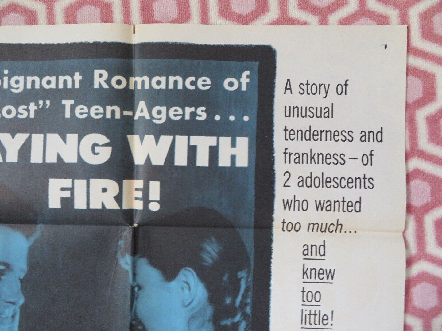 TOO YOUNG FOR LOVE FOLDED US ONE SHEET POSTER MARINA VLADY PIERRE 1954 Movie posters