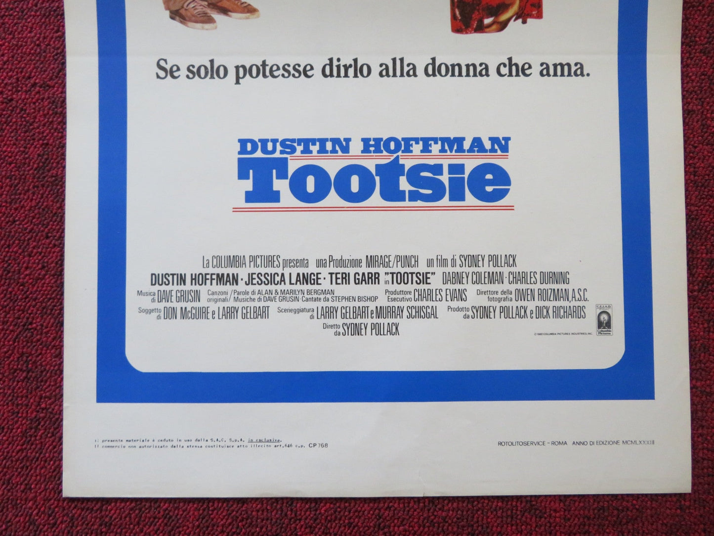 TOOTSIE ITALIAN LOCANDINA POSTER DUSTIN HOFFMAN JESSICA LANGE 1982 Rendezvous Cinema Movie posters