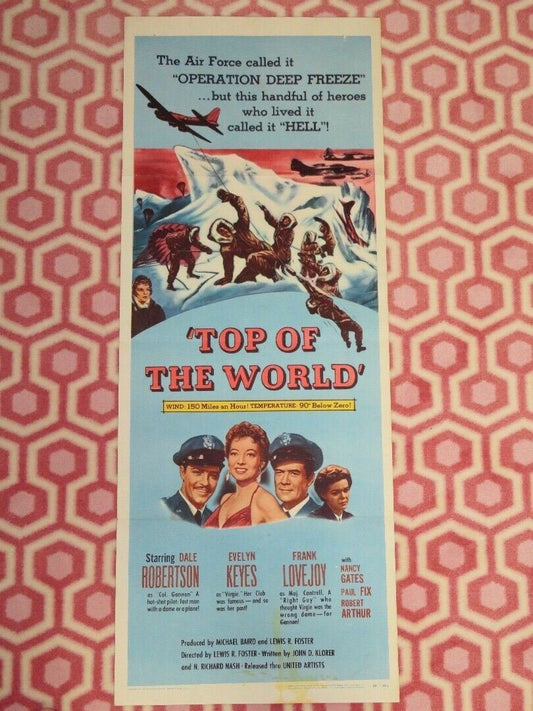 TOP OF THE WORLD US INSERT (14"x 36") POSTER DALE ROBERTSON EVELYN KEYES 1955 Movie posters