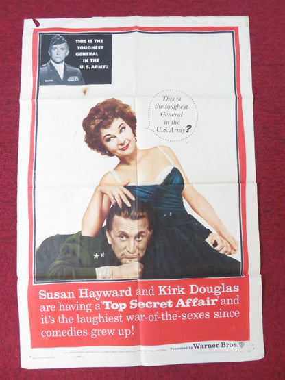 TOP SECRET AFFAIR FOLDED US ONE SHEET POSTER SUSAN HAYWARD KIRK DOUGLAS 1957 Rendezvous Cinema Movie posters