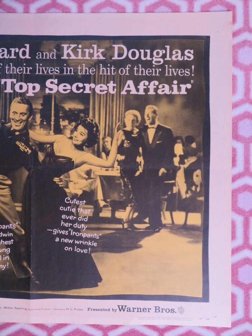 TOP SECRET AFFAIR US HALF SHEET (22"x 28") POSTER KIRK DOUGLAS 1957 Movie posters