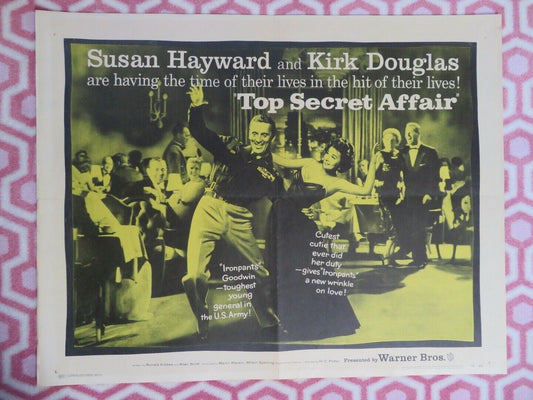 TOP SECRET AFFAIR US HALF SHEET (22"x 28") POSTER KIRK DOUGLAS 1957 Movie posters