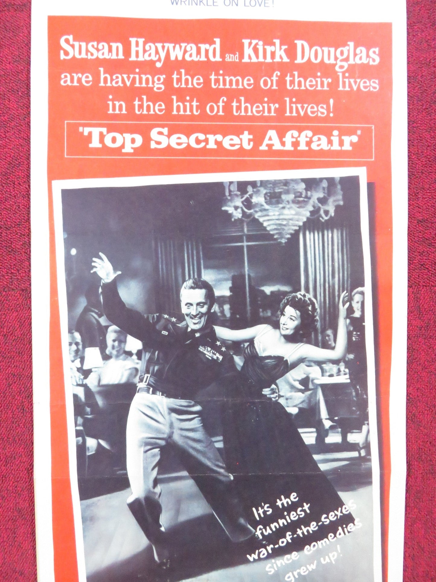 TOP SECRET AFFAIR US INSERT (14"x 36") POSTER KIRK DOUGLAS SUSAN HAYWARD 1957 Rendezvous Cinema Movie posters