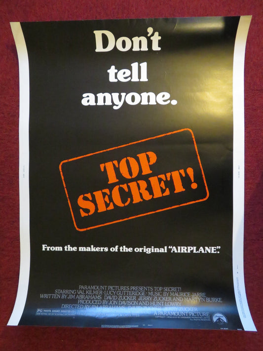 TOP SECRET US 30 X 40 ROLLED POSTER VAL KILMER OMAR SHARIF 1984 Rendezvous Cinema Movie posters