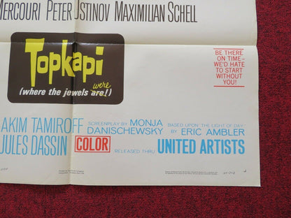 TOPKAPI FOLDED US ONE SHEET POSTER MELINA MERCOURI PETER USTINOV 1964 Movie posters