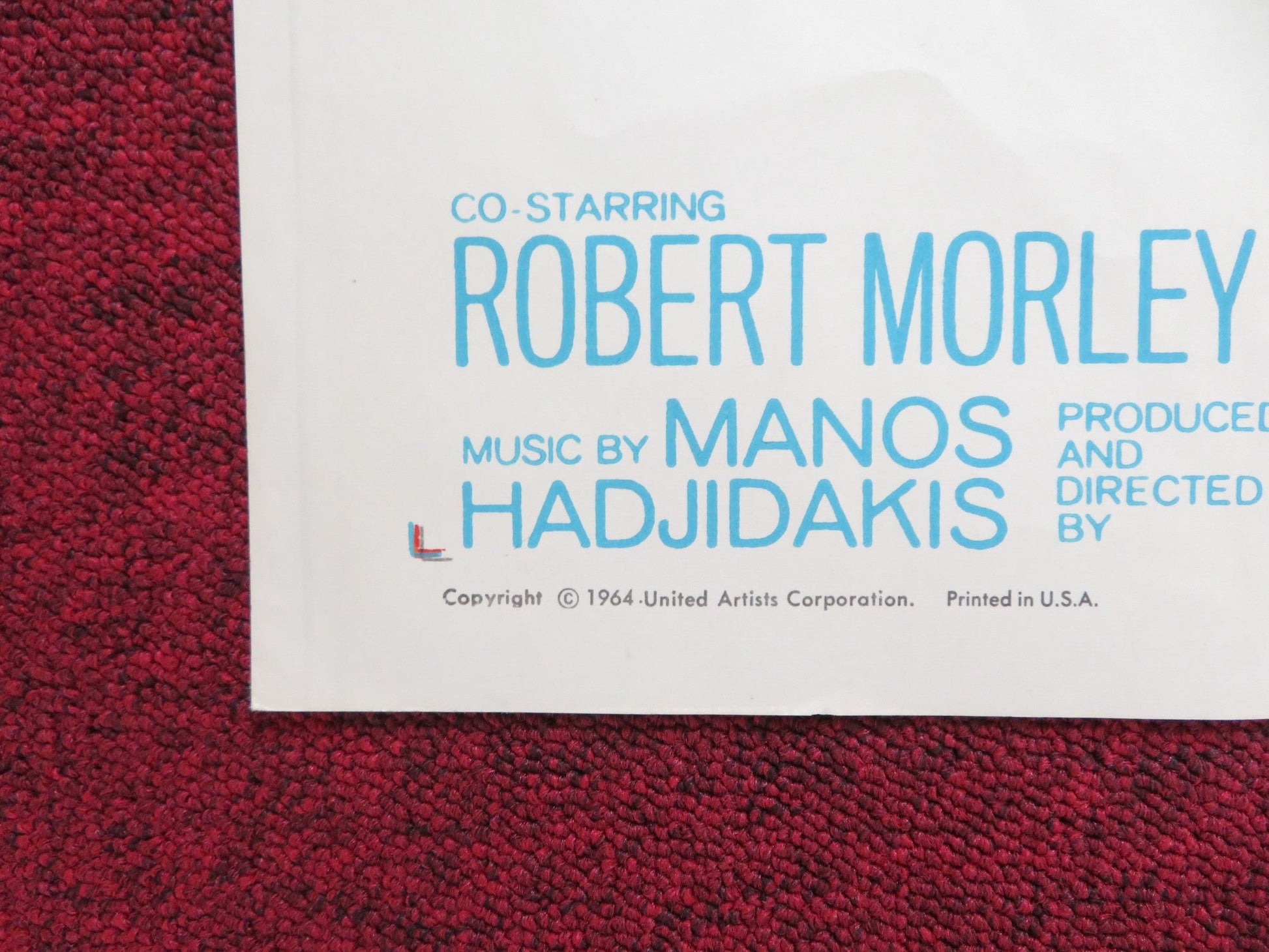 TOPKAPI US HALF SHEET (22"x 28") POSTER MELINA MERCOURI PETER USTINOV 1964 Rendezvous Cinema Movie posters