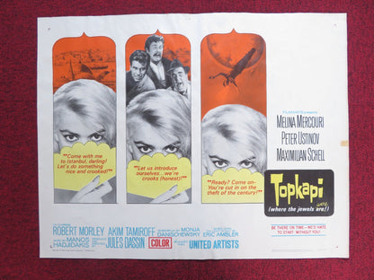 TOPKAPI US HALF SHEET (22"x 28") POSTER MELINA MERCOURI PETER USTINOV 1964 Rendezvous Cinema Movie posters