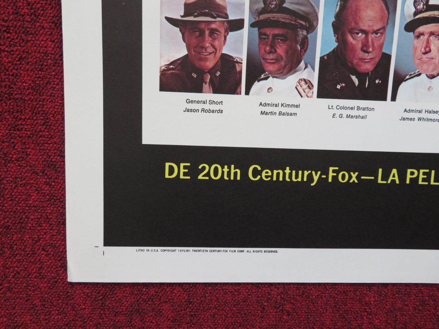 TORA! TORA! TORA! FOLDED US ONE SHEET POSTER JASON ROBARDS MARTIN BALSAM 1970 Rendezvous Cinema Movie posters