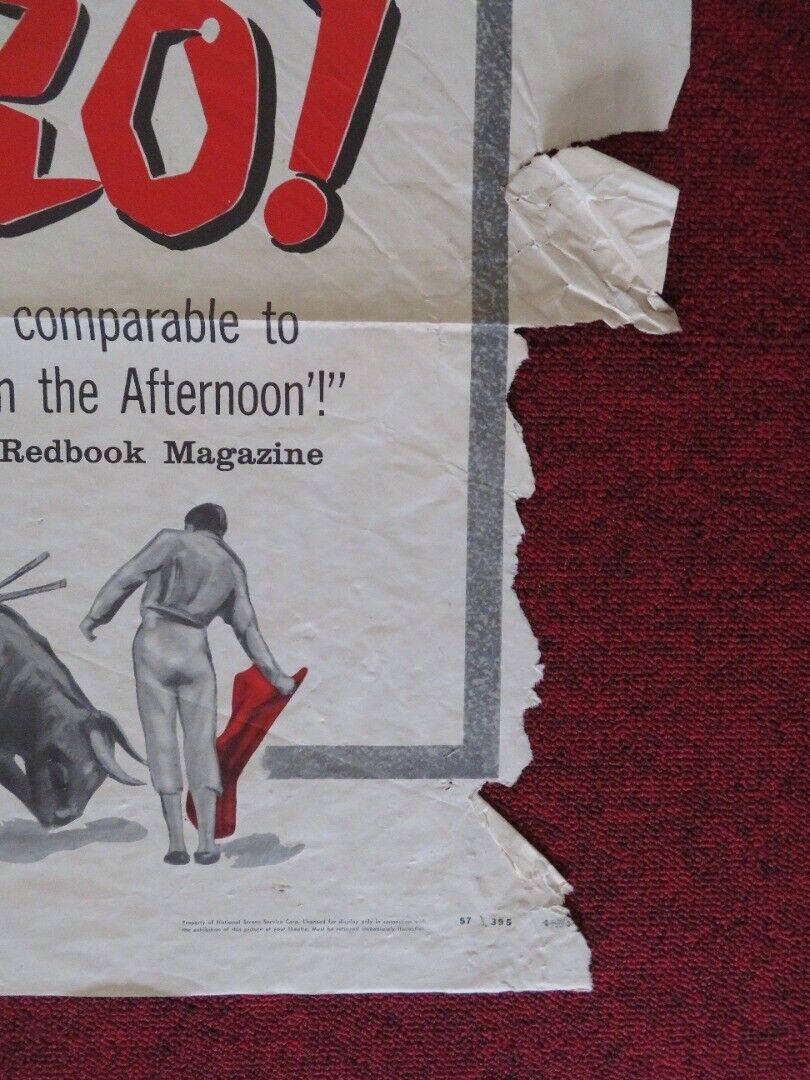 TORERO ONE FOLDED US ONE SHEET POSTER LUIS PROCUNA CARLOS ARRUZA 1957 Movie posters