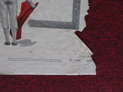TORERO ONE FOLDED US ONE SHEET POSTER LUIS PROCUNA CARLOS ARRUZA 1957 Movie posters