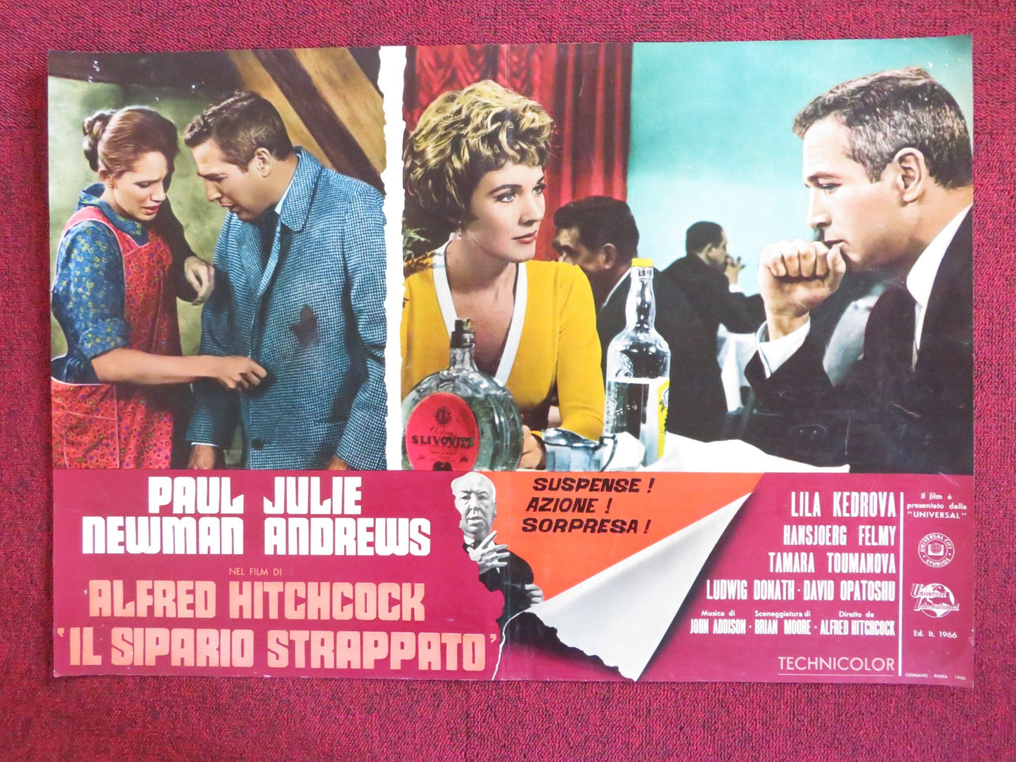 TORN CURTAIN - A ITALIAN FOTOBUSTA POSTER HITCHCOCK PAUL NEWMAN J. ANDREWS 1966 Rendezvous Cinema Movie posters