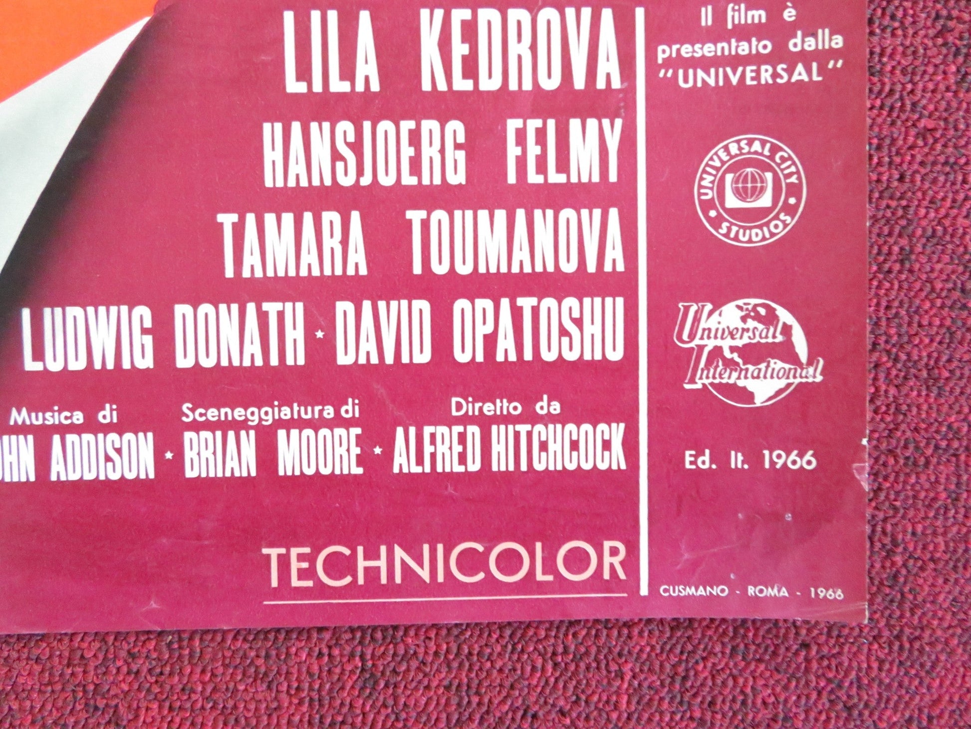 TORN CURTAIN - A ITALIAN FOTOBUSTA POSTER HITCHCOCK PAUL NEWMAN J. ANDREWS 1966 Rendezvous Cinema Movie posters